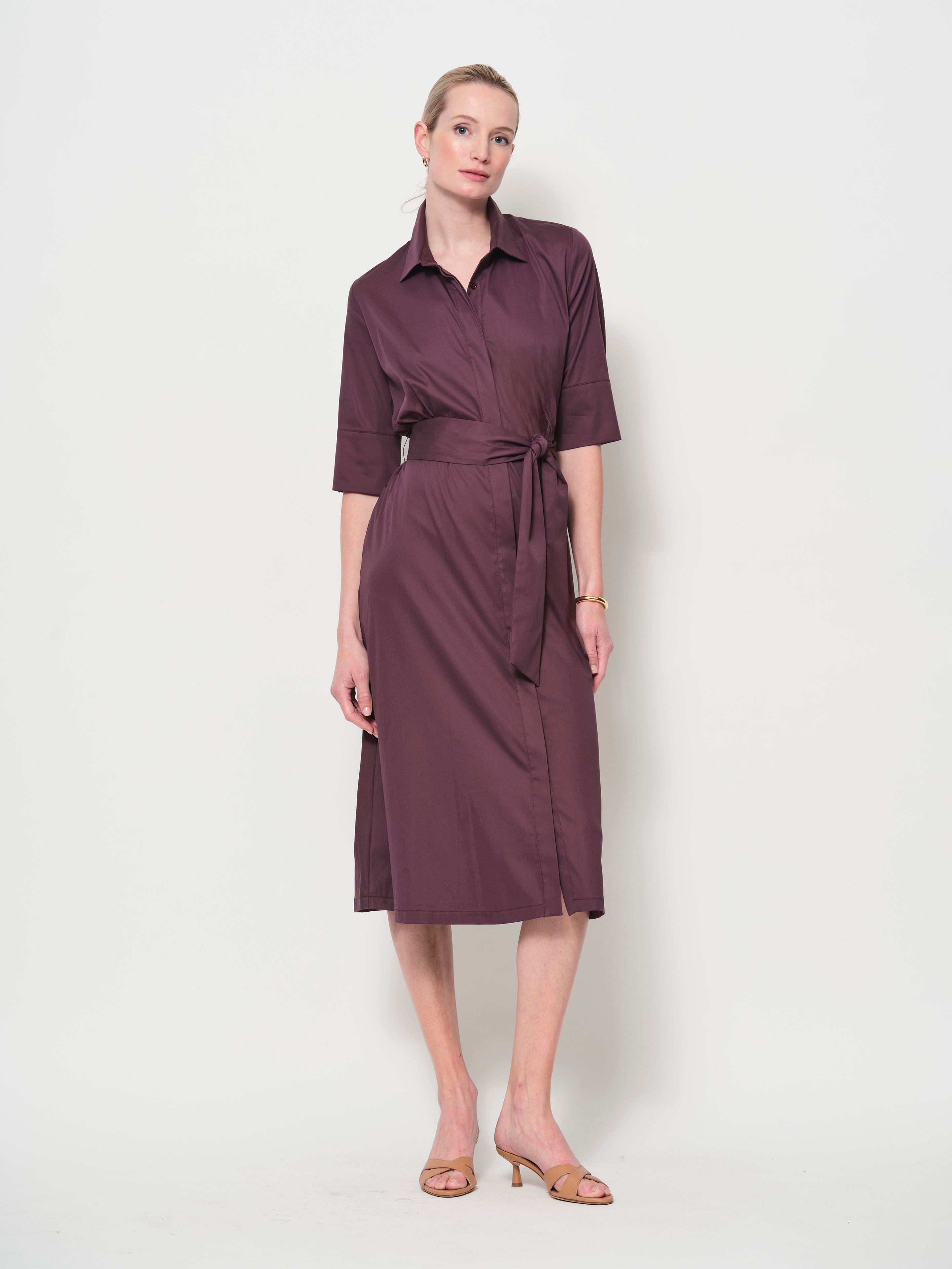 Cotton A-Line Shirt Dress